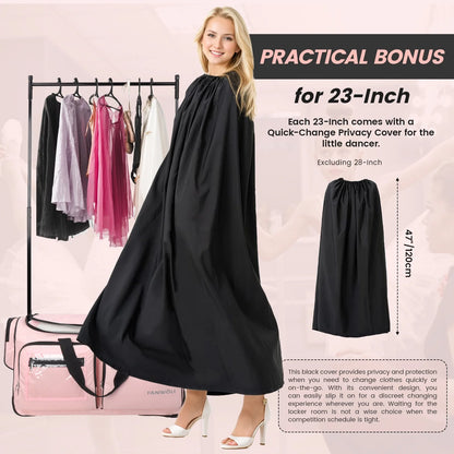 Fegat Dance Bag with Garment Rack - 28"Collapsible Rolling Competition Dance Duffle Bag Lightweight Costume Wheeled Suitcase for Dancers Shows Livestreamer Athletes