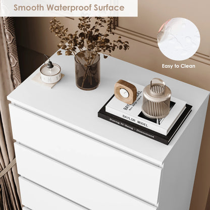 Homfa 5 Drawer White Dresser, Modern Storage Cabinet for Bedroom,Tall Chest of Drawers for Living Room