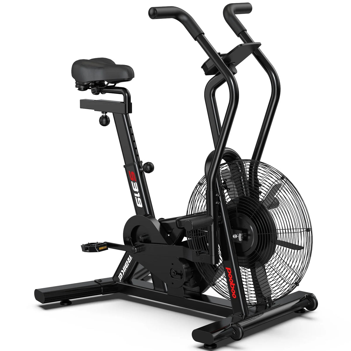LNOW Commercial Built-in Bluetooth Fan Exercise Bike, Adjustable Air Resistance with Dual-Action Handlebars, Heavy Duty Indoor Cycling Bike for Home Gym Traininning, 350lbs Arm/Leg Cardio Workout