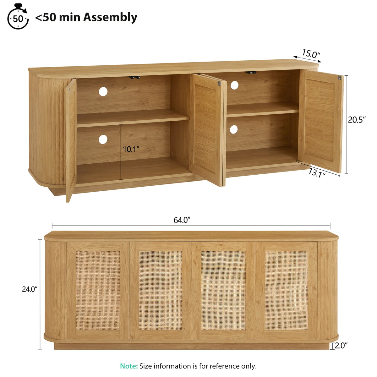 TV Stand, Modern Entertainment Center for TVs Up to 75 inch