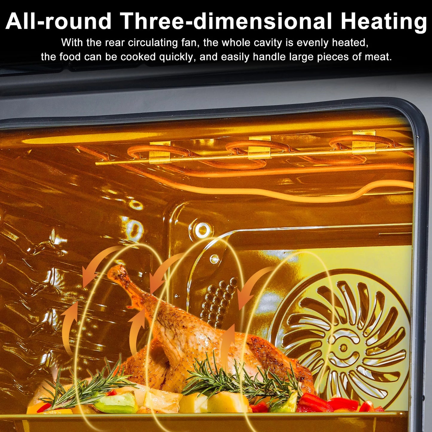 Garvee 24" Single Wall Oven with 108 Smart Menu 8 Baking Modes,3000W 2.5 CF Convection Oven with Steam & Air Fry Function,Stainless Steel,Touch Control Colorful LED Screen