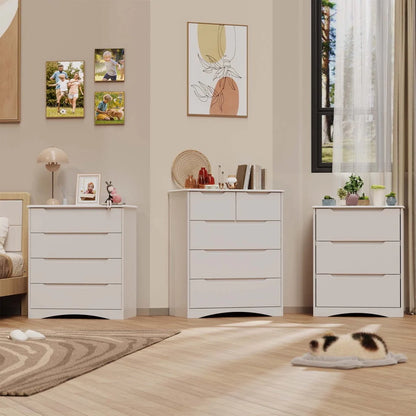 Aiho 5 Drawer Dresser for Bedroom, Office, Living Room - White