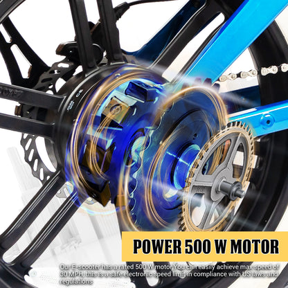 Phantomgogo Electric Bike for Adults Electric Bicycle with Fat Tire Ebike with Full suspension Montiain bike Max Load 330LB, 7 Speed, Removable Battery Moped E-Bike