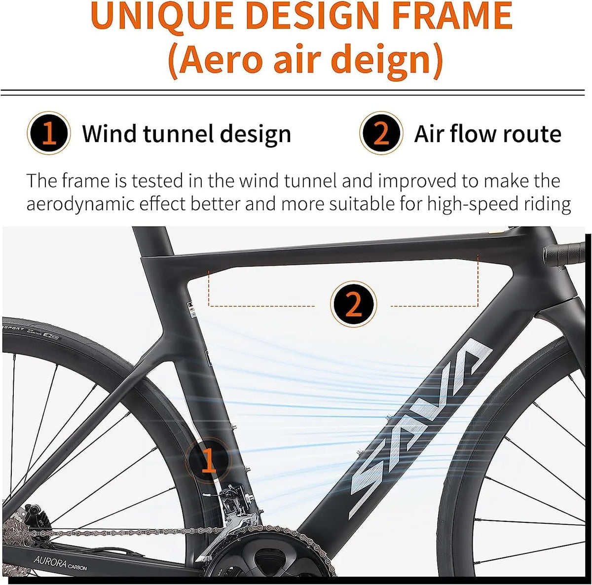 SAVADECK Carbon Road Bike,22 Speed Dis Brake Bikes for Women and Men,T800 Carbon Fiber Frame Lightweight Road Bicycle,700C Wheels Racing Bike with Shimano R7020 Shift Groupset