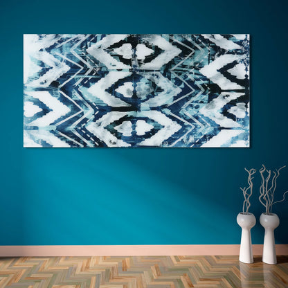 Empire Art Direct Blue Splash Frameless Free Floating Tempered Glass Panel Graphic Wall Art, 72" x 36", Ready to Hang