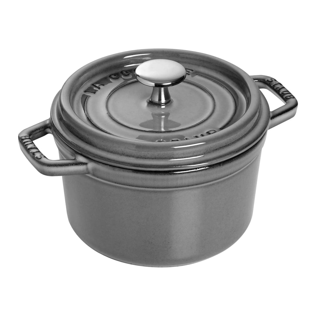 Staub Cast Iron 1.25-qt Round Cocotte - Matte Black