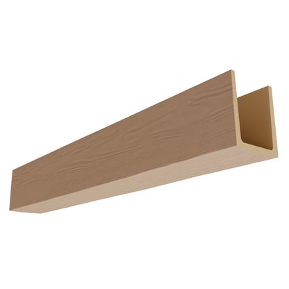 Ekena Millwork 3 1/2"W x 3 1/2"H x 120"L 3-Sided (U-Beam) Mena HeritageTimber Faux Wood Ceiling Beam, Kona Brown
