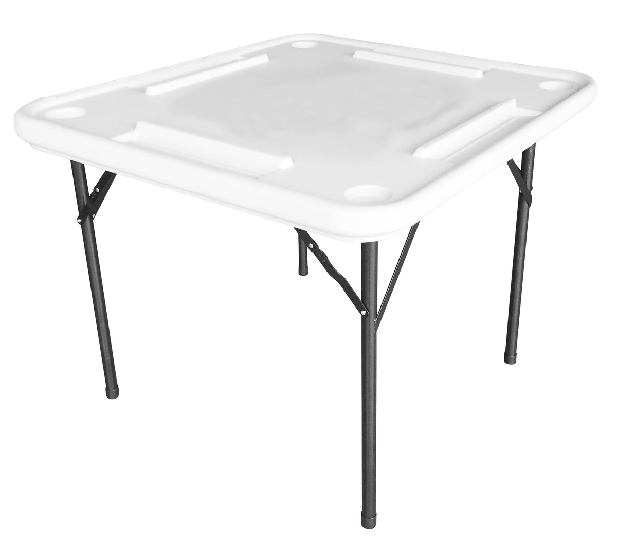 Bene Casa Foldable Domino Table with Built-In Drink Holders, 38�� x 38��, White