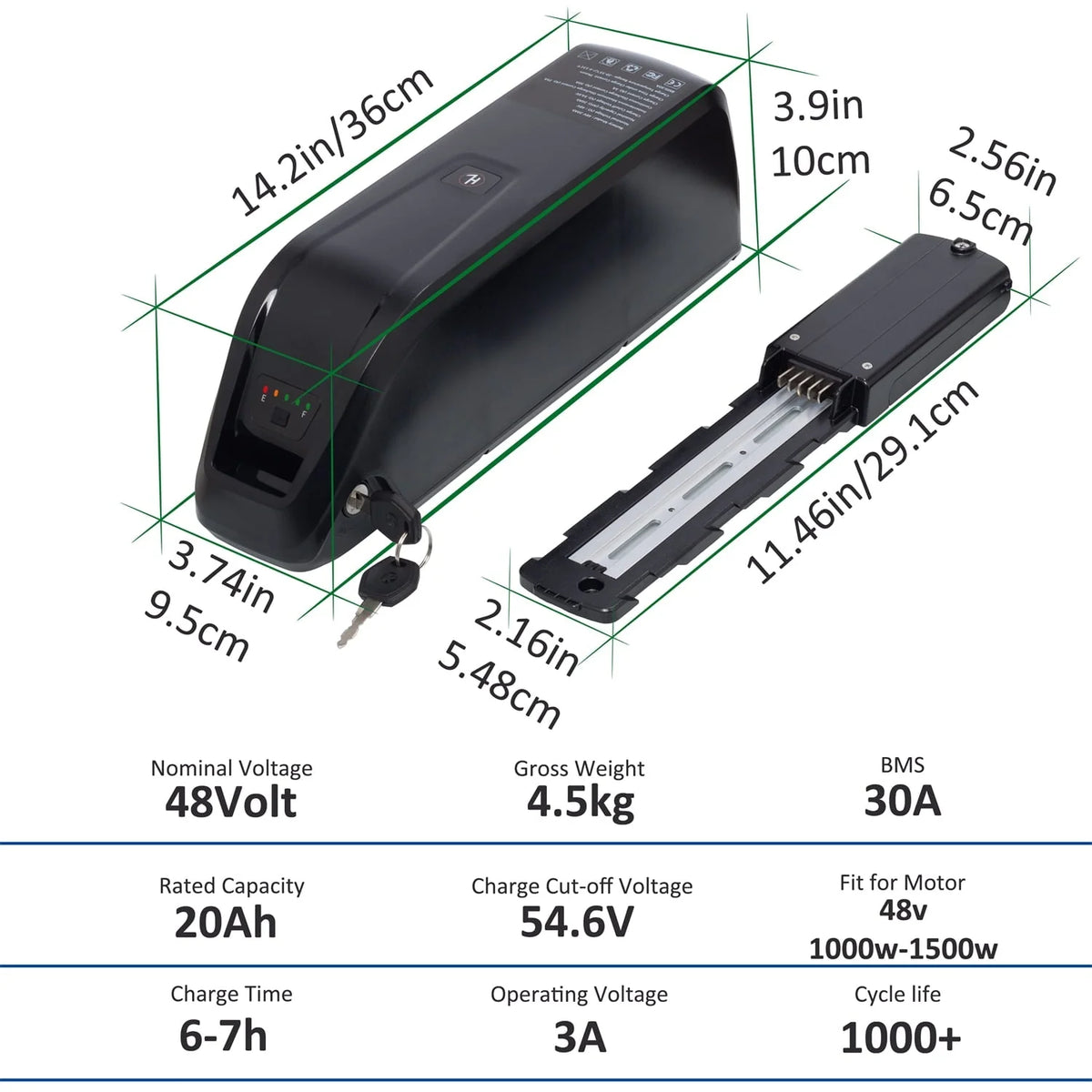 48V 20AH Ebike Battery 48V Lithium Battery 48V Battery with Charger for 750W-1500W Adult Electric Bike Tricycle