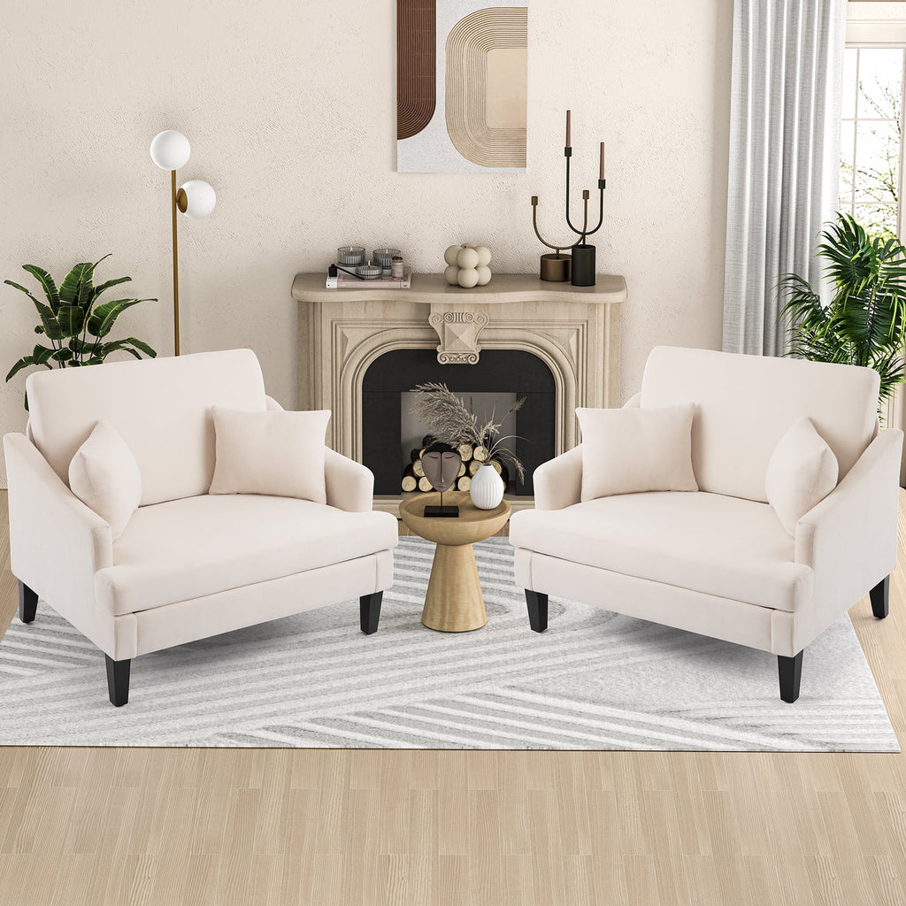 Bezseller Oversized Accent Chair with High Back, Armchair for Living Room or Bedroom, Beige