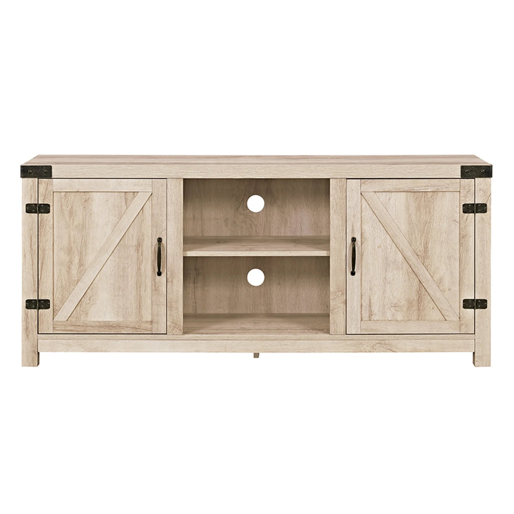 Walker Edison Modern Farmhouse Barn Door TV Stand for TVs up to 65", Grey Wash