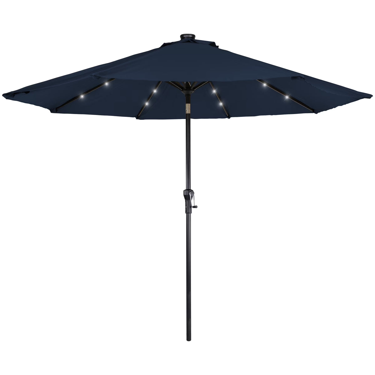 Northlight 9ft Solar Lighted Outdoor Patio Market Umbrella with Hand Crank and Tilt, Pink