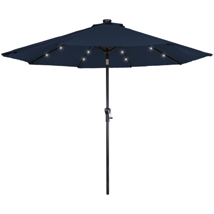 Northlight 9ft Solar Lighted Outdoor Patio Market Umbrella with Hand Crank and Tilt, Pink