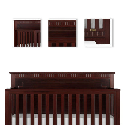 Dream On Me Morgan 5-in-1 Convertible Crib. Cherry