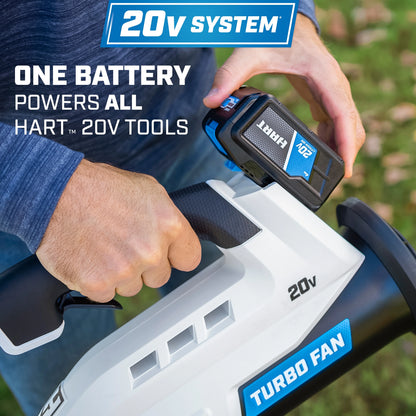 HART 20V Cordless Turbo Fan Leaf Blower (1) 4.0Ah Lithium-Ion Battery