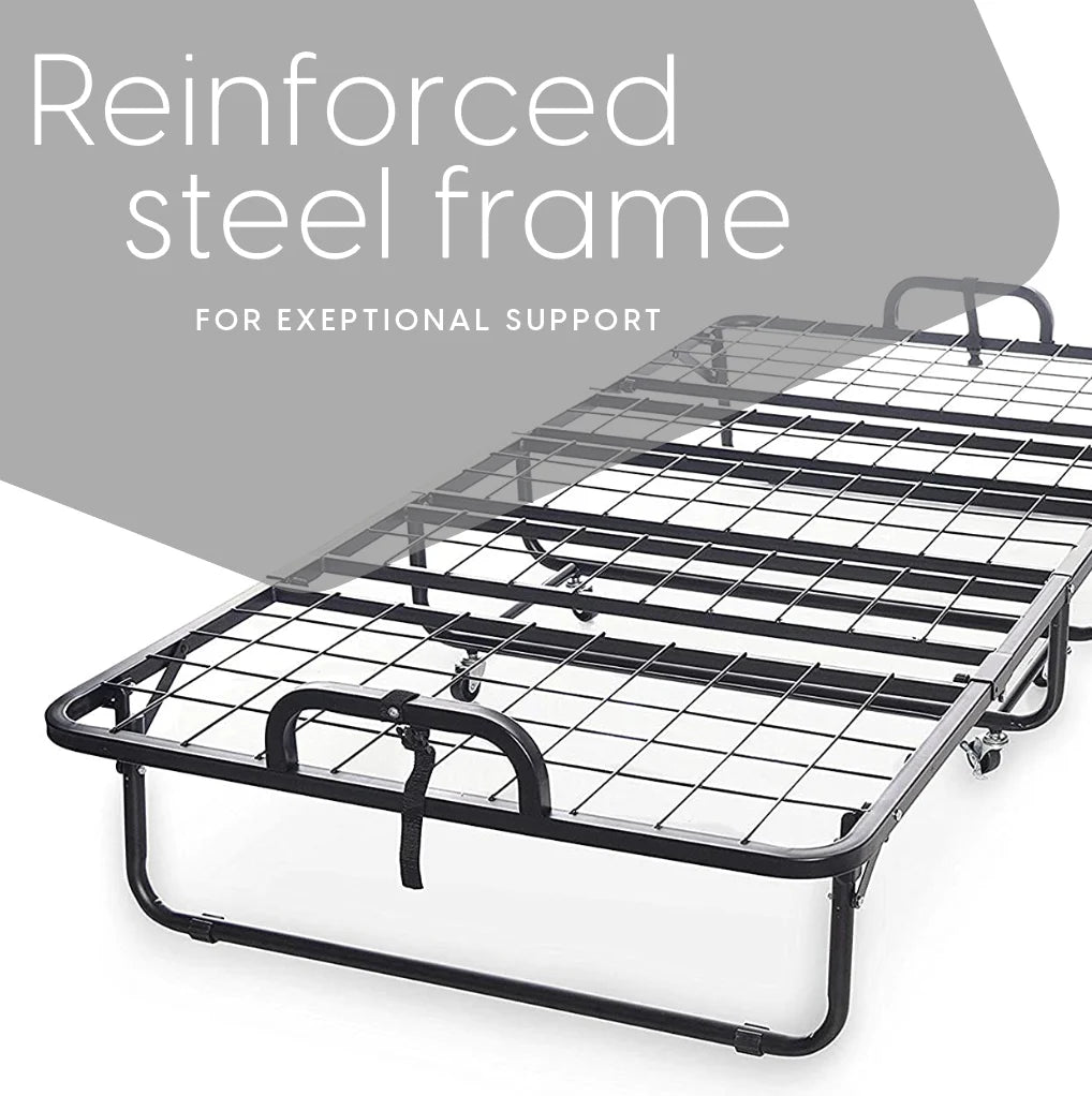 Milliard Twin Steel Folding Bed with Luxurious Memory Foam