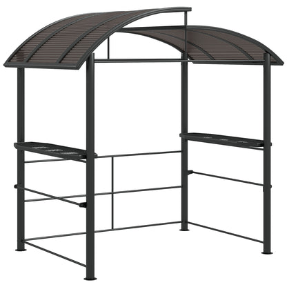 Outsunny 8' x 5' Grill Gazebo Shelter with Vented PC Roof, Side Shleves