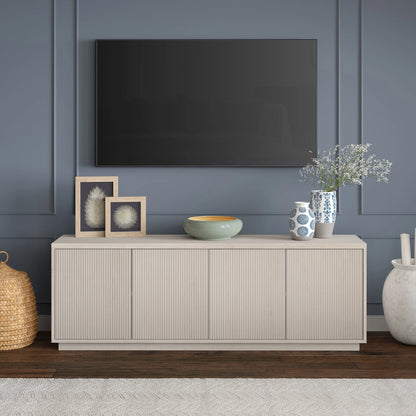 Evelyn&Zoe Hanson Rectangular TV Stand for TV's up to 75", Black Grain