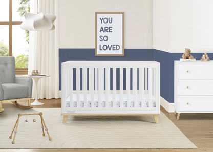 Delta Children Frankie 4-in-1 Convertible Crib - Greenguard Gold Certified, Black with Natural