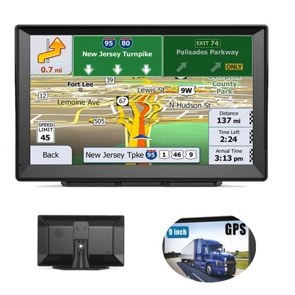 Truck Car GPS Navigation, 9 Inch Trucker GPS Semi 2024 Map, GPS Trucker Commercial, GPS Navigation System, Lifetime Free Map Updates, Spoken Driver Alerts (Upgraded + Avin + BT)
