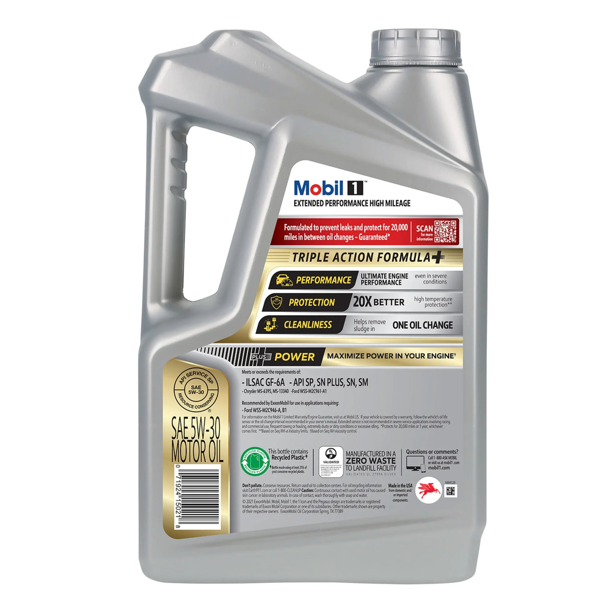 Mobil 1 Extended Performance High Mileage Full Synthetic Motor Oil 5W-30, 5 Quart (3 Pack)