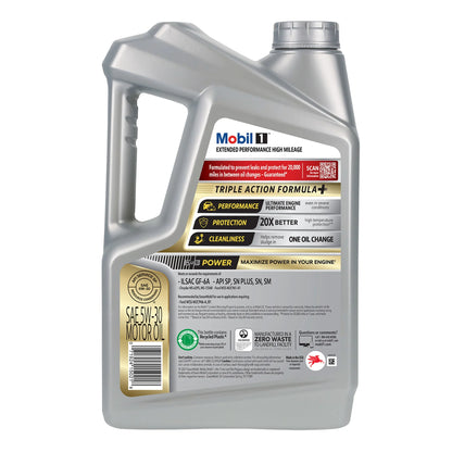 Mobil 1 Extended Performance High Mileage Full Synthetic Motor Oil 5W-30, 5 Quart (3 Pack)