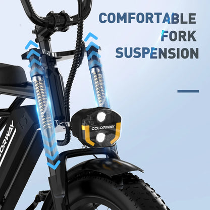 COLORWAY 750W 20"x4.0 Fat Tire Electric Bike, 48V 15Ah Battery, Off-road E-Bike for Adults, UL2849 Certified