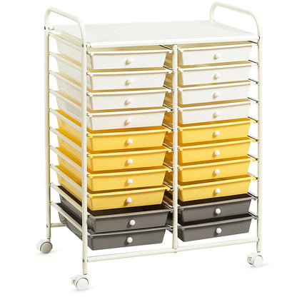 Gymax Office Rolling Cart 20 Storage Drawers Scrapbook Paper Studio Organizer Mutlicolor