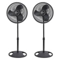 Lasko 16" Oscillating 3 Speed Adjustable Pedestal Stand Fan, Black (2 Pack)