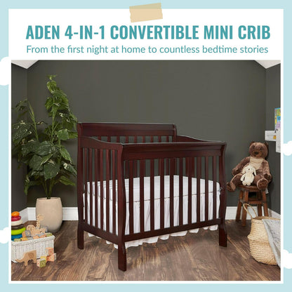 Dream On Me Aden 4-in-1 Convertible Mini Crib Espresso