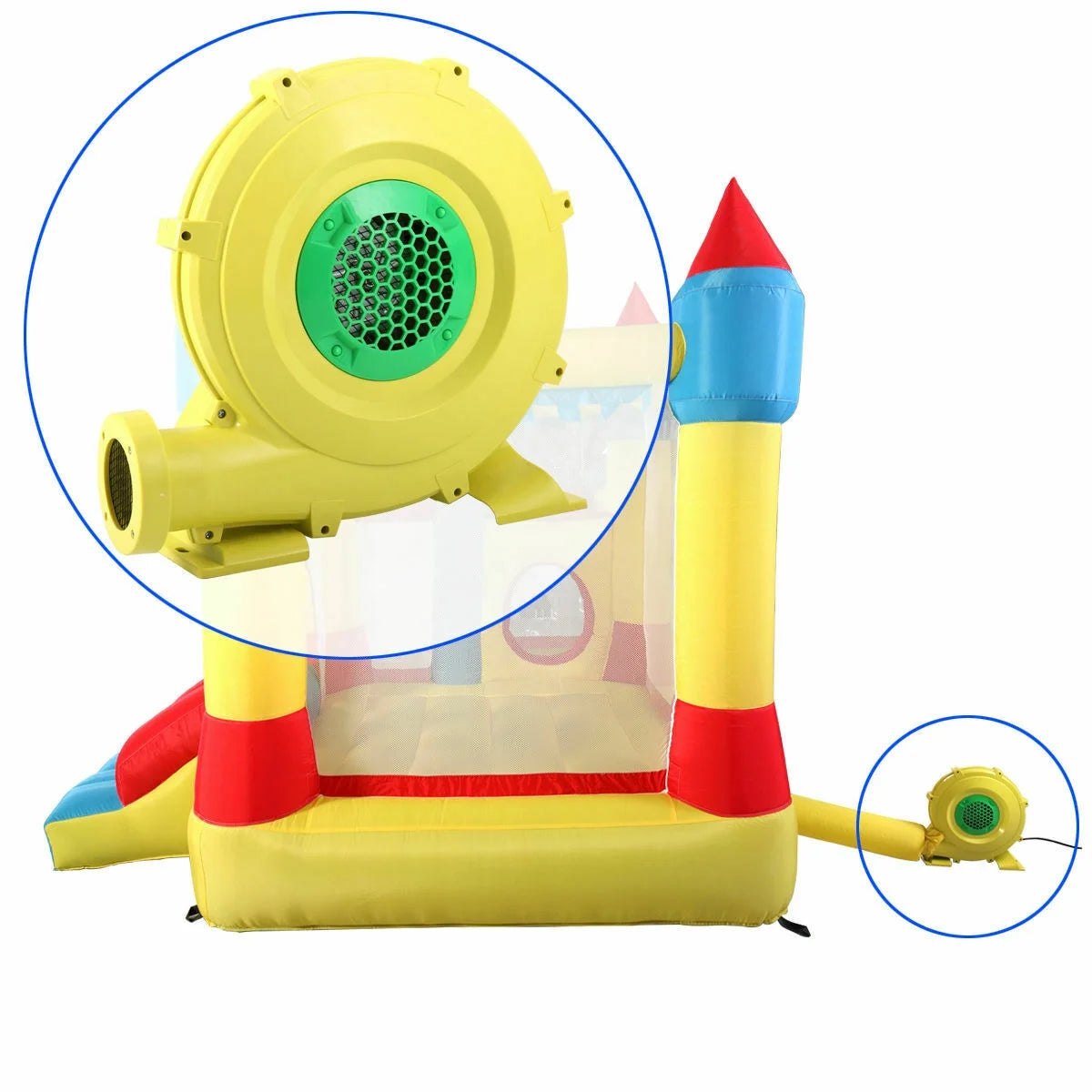 Hommoo Air Blower Pump, Air Mattress Pump, Electric Air Pump,Bounce House Blower for Inflatable Bounce House Bouncy Castle, Yellow