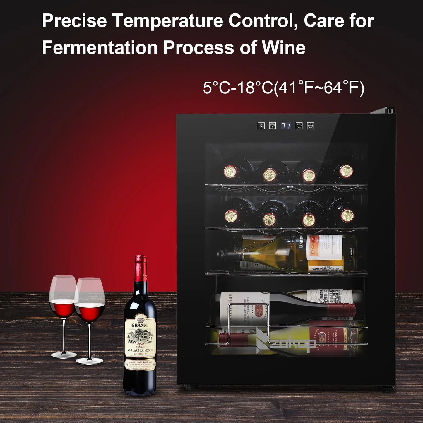 Ktaxon 18 Bottle Compressor Wine Cooler Freestanding Wine Fridge, Fast Cooling, Low Noise