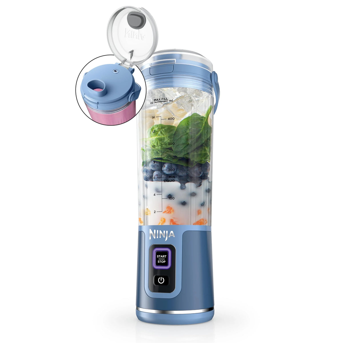 Ninja Blast Portable Blender, Cordless, 18oz. Vessel, Personal Blender for Shakes & Smoothies, BPA Free, Leakproof Lid & Sip Spout, USB-C Rechargeable, Dishwasher Safe Parts, Metallic Purple,