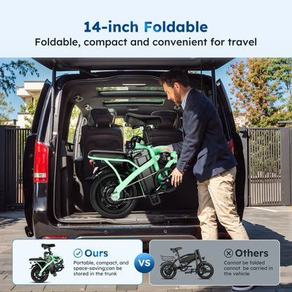 Alpha Joy Electric Bike for Adults 20", Rated 500W E-Bike 48V 13AH UL2849