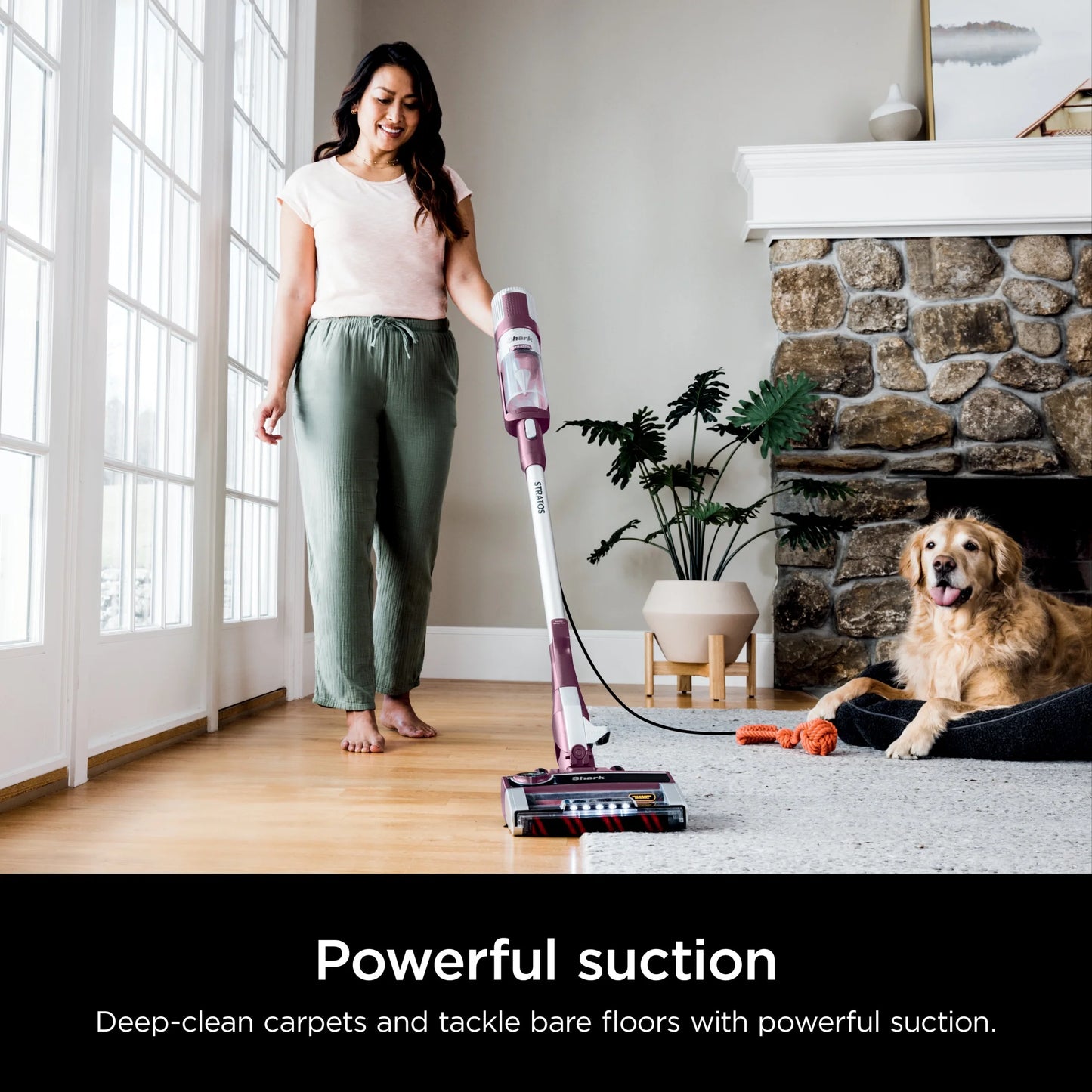 Shark Stratos? UltraLight Corded Stick Vacuum with DuoClean? PowerFins? HairPro?, Self-Cleaning Brushroll, and Odor Neutralizer Technology, HZ3000