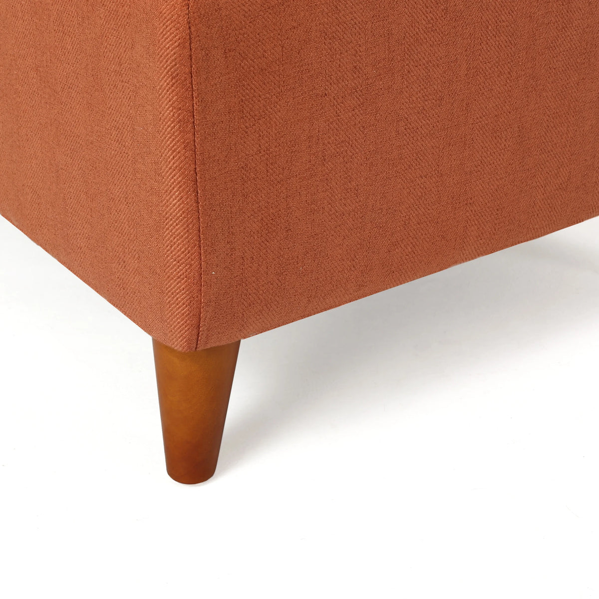GDF Studio Valeno Mid Century Modern Fabric Tufted Storage Ottoman Bench, Light Gray and Light Brown