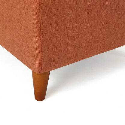 GDF Studio Valeno Mid Century Modern Fabric Tufted Storage Ottoman Bench, Light Gray and Light Brown