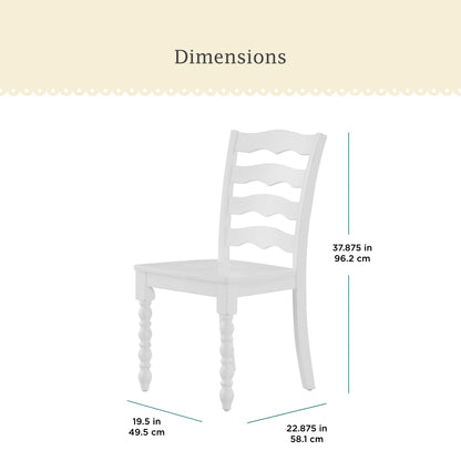 Pioneer Woman Harper Solid Wood Dining Chairs, 2 Pack, White