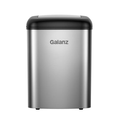 Galanz Portable Countertop Electric Maker Machine 26 lbs in 24 Hours, 9 Bullet Shaped Cubes Ready in 9 Minutes, 2 Ice Sizes, Perfect for Parties & Home Bar, 2.1 L, Retro Red