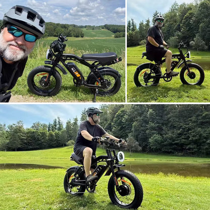 MA-L 1500W Peak Electric Bike for Adults, 48V 15Ah Battery, 20" x 4" Snow Fat Tire, Full Suspension, Shimano 7-Speed, E-Mountain Bike, UL2849