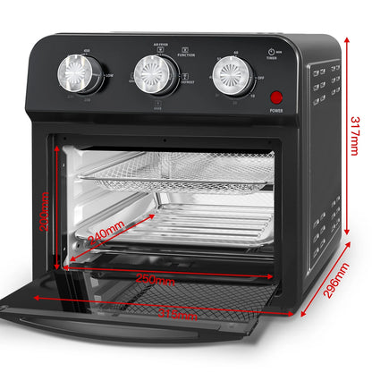 PlumChef 12 Quart 4 Slices Air Fryer Convection Toaster Oven, 1500W , 4 Cooking Modes,  7 in 1 Multifunction with Roast,  Bake, Grill, Broil, Toast, Dehydrate, Defrost, Stainless Stee