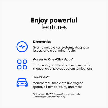 New! OBDeleven 3 Scan Tool, OBD2 Bluetooth Car Code Reader, Auto Diagnostic Scanner for iOS & Android