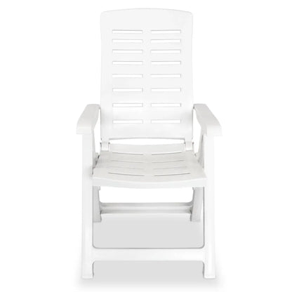 vidaXL Reclining Patio Chairs Outdoor Stack Dining Chair with Armrest Plastic