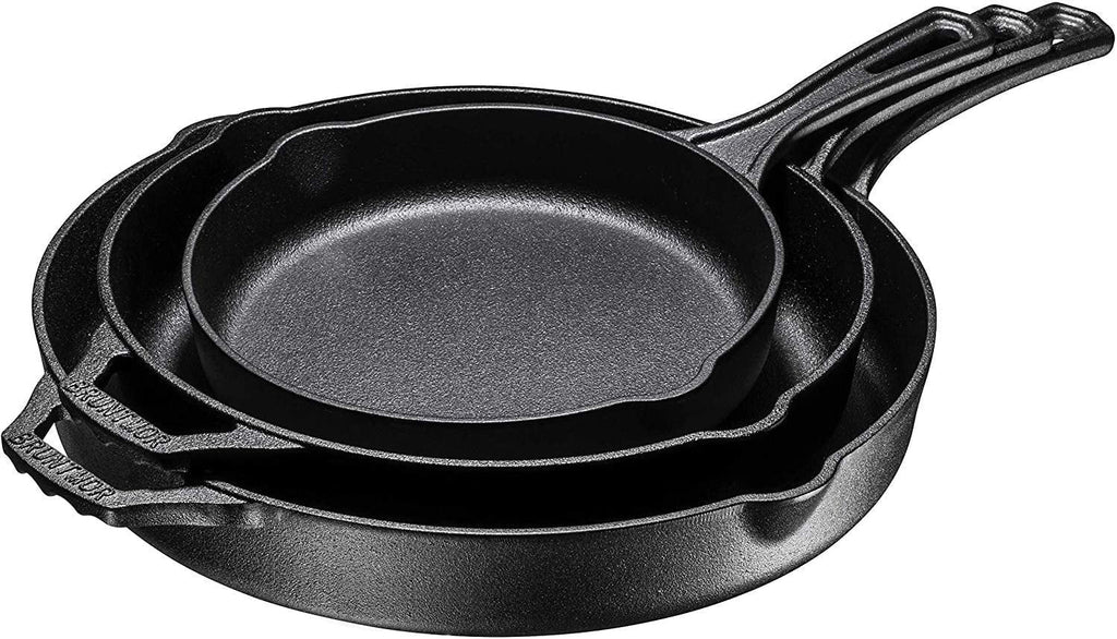 Bruntmor Pre-Seasoned Cast Iron Cookware Set - 8-Piece Bundle with Skillets, Grill Pan, Dutch Oven, Pizza Pan, and Utensils - Durable Pots and Pans Set for Cooking - Ideal Gift for Home or Camping