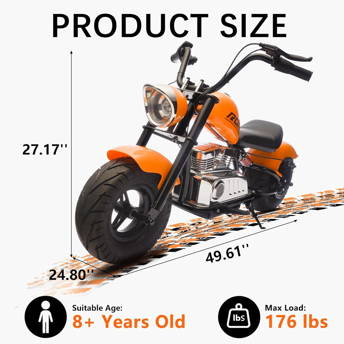 DEYGIA 24V 250W Kids Electric Dirt Bike, 12.5 MPH & 10-Mile Range, 176lb Capacity, Dual Suspension + Disc Brake, Twist Throttle - Electric Motorbike for Ages 8-14