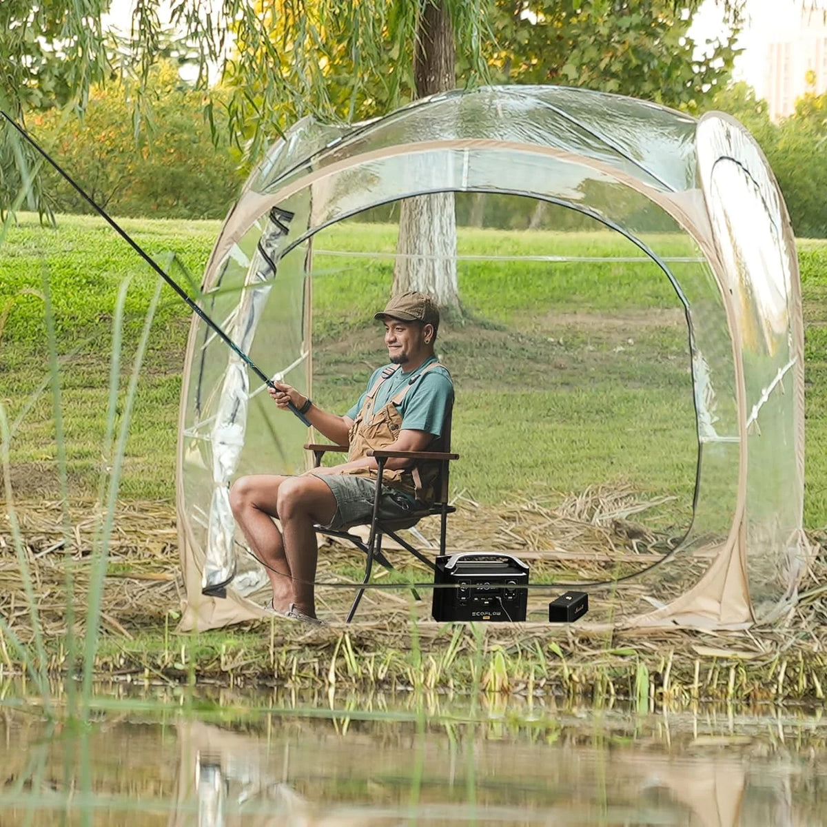 ABORON Sports Tent Pop Up Pod, Instant Weather Proof Pop Up Tent Shelter with Carry Bag, Clear View Bubble Tent for Watching Sports Events, Camping, Fishing, Portable & Foldable