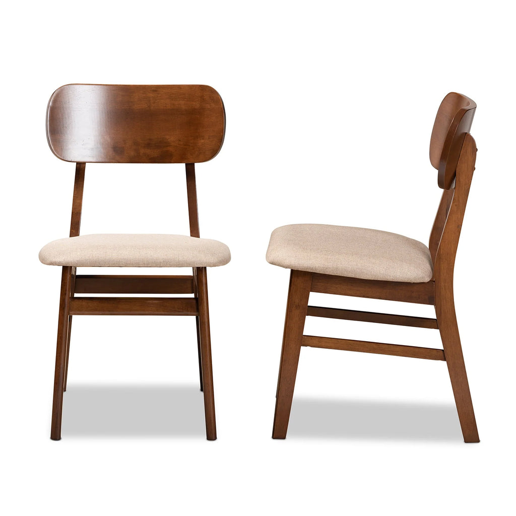 Baxton Studio Euclid Dining Chair, Set of 2, Sand