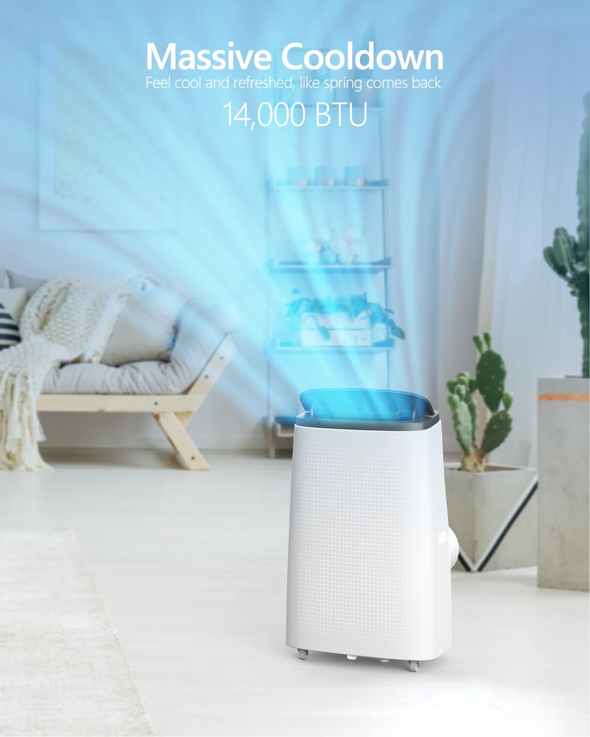 BLACK+DECKER BPP10WTB 14,000-BTU 3-Speed 1,250-Watt Portable Air Conditioner with Remote