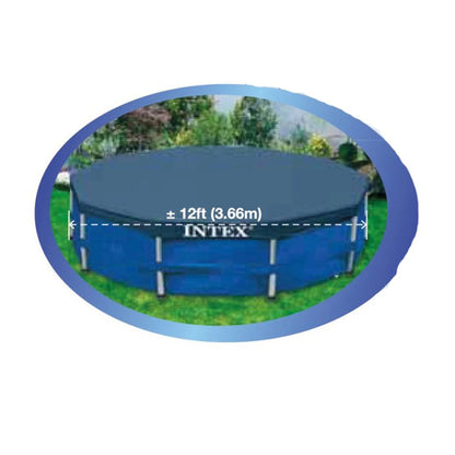 INTEX Round Metal Frame 8ft x 20in Above Ground Swimming Pool Set, Blue