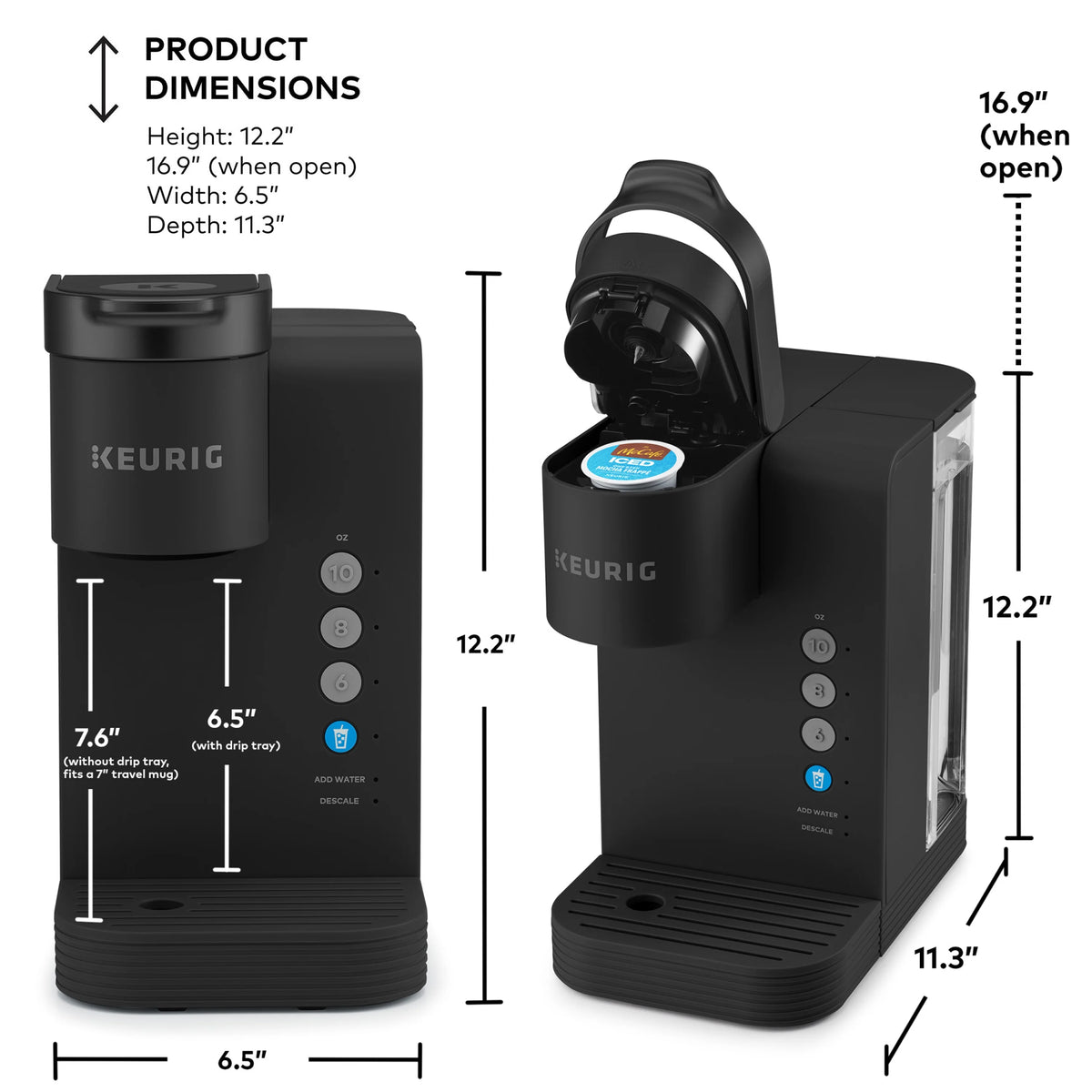 Keurig K-Iced Essentials Iced and Hot Single-Serve K-Cup Pod Coffee Maker, White